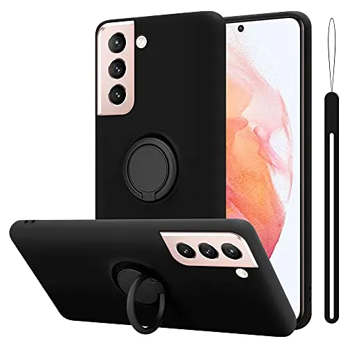 Cadorabo Hülle für Samsung Galaxy S21 5G - TPU Silikon Etui in Schwarz, rutschfest und staubabweisend mit exklusivem Liquid Design