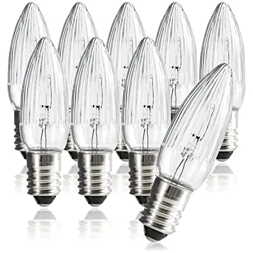 com-four® 9x Riffelkerze warmweiß für Schwippbögen mit 16 Lampen