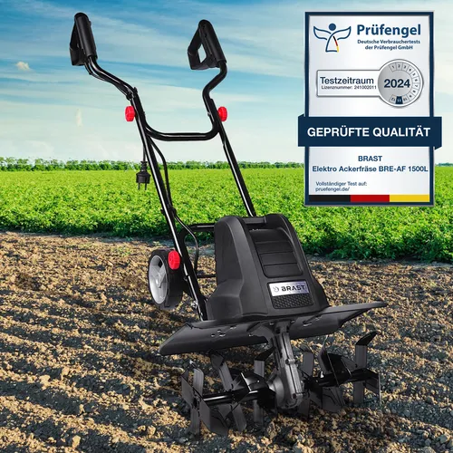 BRAST Motorhacke Elektro | 1500 Watt | Gartenfräse Kultivator Ackerfräse Hacke