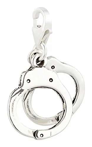 Charm Anhänger Handschellen aus 925 Sterling Silber (2x15x15mm)