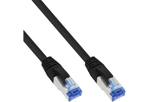 Inline InLine® Patchkabel, S/FTP (PiMf), Cat.6A, halogenfrei, schwarz, 1,5m LAN-Kabel