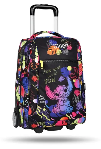 Disney Black Compact Stitch Jugend-Rucksack mit Rollen von PATIO