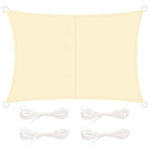 DIDUDE Sonnensegel Wasserdicht Rechteckig 2x3m inkl Befestigungsseile,Premium Polyester-Oxford (PES) Gewebe Wetterbeständig Atmungsaktiv UV Schutz für Balkon Garten Terrasse