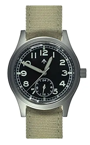 MWC 1940er/1950er Dirty Dutzend Muster Armbanduhr mit Hybrid-Mechanik/Quarzuhrwerk, Riemen