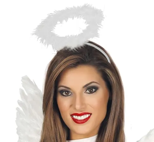 FIESTAS GUIRCA | Weißer Engel Haarreif mit Heiligenschein (Einheitsgröße) - Kostümzubehör für Halloween, Karneval und Kostümpartys - Ideal für dunkle Engel - Unisex für Erwachsene - Weiß