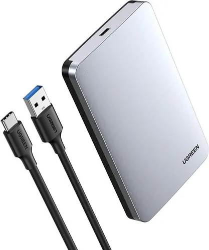 UGREEN USB to USB C Gen2 2,5'' Festplattengehäuse - Gehäuse für 2,5'' Festplatten, unterstützt bis zu 10 TB und bietet mit UASP-Technologie schnelle Übertragungsraten. Ideal für Datenübertragungen und Backup.
