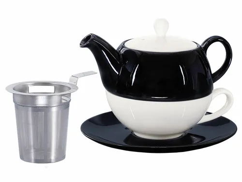 Buchensee Tea for one / Teeset Lena, Teekanne 500ml mit Sieb, Crystal Bone China
