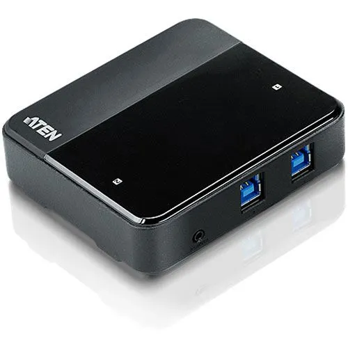 ATEN US234 - 2-Port USB 3.0 Umschalter - KVM-Kabel für einfache Steuerung von zwei USB-Peripheriegeräten mit nur einem Knopfdruck, kompakte Maße für flexible Einsatzmöglichkeiten.