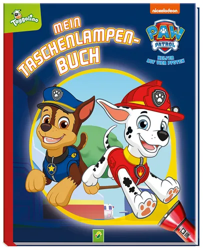 PAW Patrol Taschenlampenbuch mit wiederverstaubarer Lampe - Interaktives Taschenlampenbuch für Kinder ab 4 Jahren, mit Folienseiten für aufregende Abenteuer und einer praktischen wiederverstaubaren Taschenlampe.