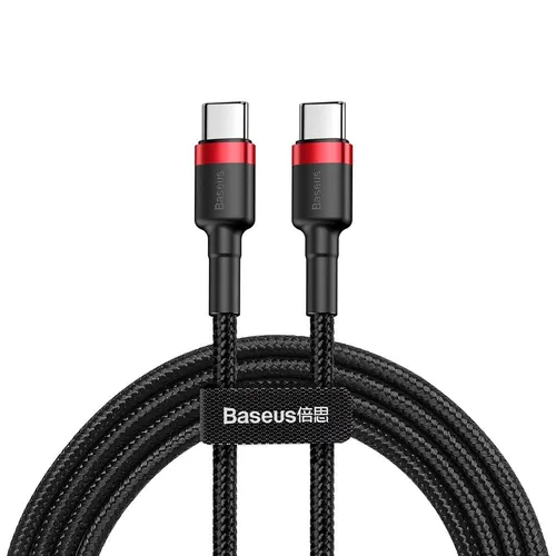 Baseus USB-C auf USB-C Kabel 60W, 3A, 480Mb/s, 1m Schwarz-Rot