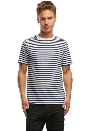 Brandit Stripe Jersey T-Shirt, weiss-blau, Größe 3XL für Männer