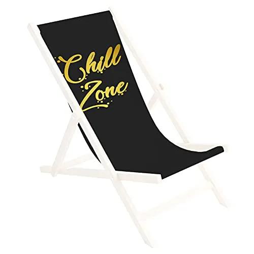 Ferocity Ersatz-Stoffbezug 131x44 cm Wechselbarer Liegestuhl Stoffbezug 100% Polyester für Holz-Liegestuhl Klappliegestuhl Motiv Chill Zone [119]