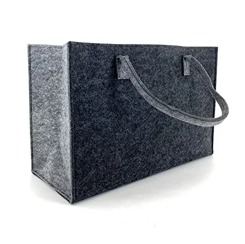 heimtexland Allzweck Filztasche Einkaufstasche Shopper Filz Tragetasche Einkaufskorb Aufbewahrung XL Tasche mit Henkel 30x45 robust langlebig Geschenkidee Typ717 Anthrazit-Grau 30x45 cm