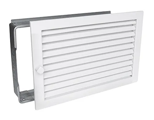 Warmluftgitter WG 3523 W Weiss 350 x 230 mm - Kategorie: Abzüge, Gitter & Belüftungen, mit regulierbaren Lamellen und Klemmfedern für eine optimale Luftzirkulation und Temperaturbeständigkeit.