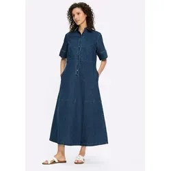 heine Etuikleid Kleid Kurzarm blau 44 von Heine