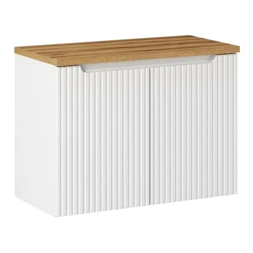 Lomadox Badezimmer Waschtischunterschrank 80cm - Unterschrank fürs Bad in elegantem Design, ideal für kleine Badezimmer dank reduzierter Tiefe und Softclose-Türen für sanftes Schließen.