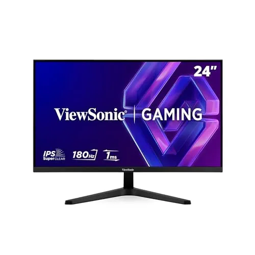 ViewSonic VX24G1-HD Gaming Monitor 24 Zoll - FHD Gaming-Monitor mit 180 Hz und 1 ms Reaktionszeit für flüssiges Gameplay. G-Sync-kompatibel und flimmerfrei – ideal für lange Gaming-Sessions, ohne Augenbelastung.