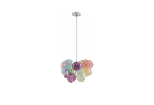 Lucande Pendelleuchte Diborah, dimmbar, 3-flammig - Hängeleuchte mit multicolour Glas, dimmbar für individuelle Lichtstimmungen – ideal für Wohn- und Essbereiche.