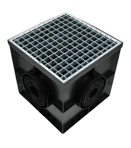 Megaa store Hofablauf 400x400mm KL. A15 - Robuster Entwässerung Gully - Gartenentwässerung mit Belastungsklasse A15, ideal für hohe Belastungen bis 1,5 t. Perfekt für effiziente Entwässerung in Ihrem Garten oder Hof.