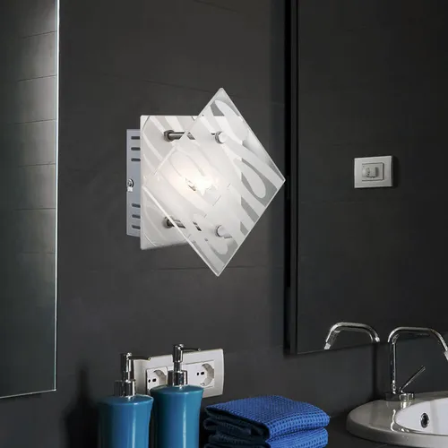 Design Wand Leuchte Schlaf Gäste Zimmer Beleuchtung Glas Design Lampe satiniert