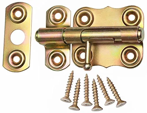 Bolzenriegel Türriegel Schlossriegel Möbelriegel Schubriegel (2, 50 mm Gelb Verzinkt)