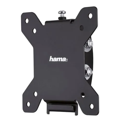 Hama TV Wandhalterung neigbar (TV Wandhalterung 10-26 Zoll, VESA 75x75 und VESA 100x100, bis 30kg, Easy Fix System, mit Fischer-Dübeln) schwarz