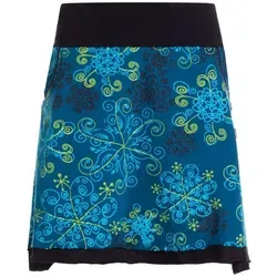 Vishes Sommerrock Kurzer Damen Sommer-Rock Sommerröcke mit Blüten bunt bedruckt Elfen, Hippie, Ethno Style blau 36