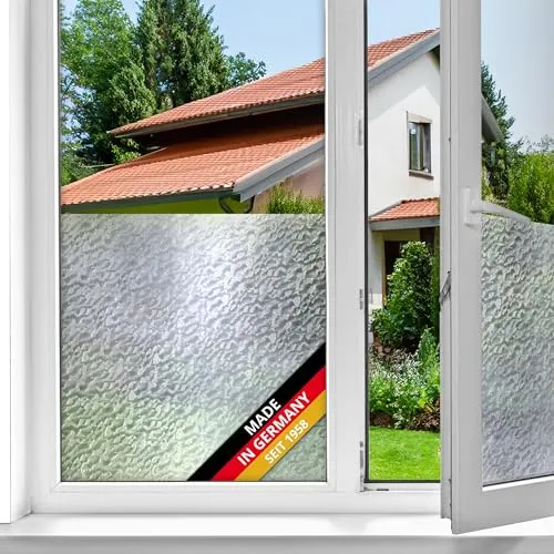 d-c-fix Fensterfolie Snow Milchglas selbstklebend 90 cm x 2,1 m - Milchglasfolie blickdichte Sichtschutzfolie - Sichtschutz für Badezimmer-Fenster, Küche - Blickschutz Folie Klebefolie Glasfolie