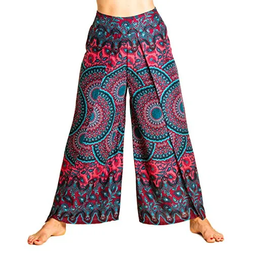 PANASIAM Sunshine Pants Two, bordeux red, L - Damen-Hosen aus natürlicher Viskose, super bequem und perfekt für den Sommer. Mit hochwertigem Gummibund für komfortablen Sitz - ideal für Freizeit und Home Office.