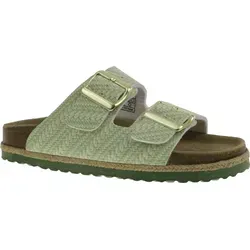 Piece of Mind Damen Pantolette Sandale Lederfußbett beige - EUR 37 - Elegante Damenpantolette mit gepolstertem Lederfußbett für höchsten Tragekomfort. Ideal für den Alltag und Freizeit, vielseitig kombinierbar und individuell anpassbar durch verstellbare Schnallen.