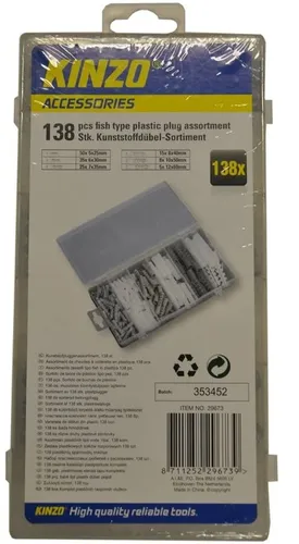 Dübel Set 138-tlg Kunststoff Kunststoffbox 25-60mm Kunststoffdübel Wanddübel
