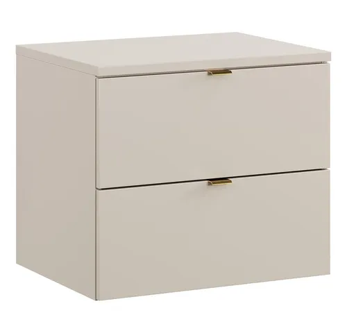 Lomadox DURANGO-56 Waschbeckenschrank 60cm - Kaschmir, 2 Schubladen mit Softclose - Waschbeckenunterschrank aus langlebiger Spanplatte, mit eleganter Softclose-Funktion für sanftes Schließen der Schubladen und optimalem Stauraum.