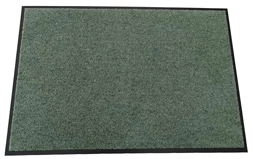 MERTEX Schmutzfangmatte Kiel – Türmatte Abtreter Fußmatte - in vielen Größen und Farben für Eingangsbereich Flur - strapazierfähig rutschfeste Rückseite - waschbar bei 30°C (Olive, ca. 90 x 150 cm)