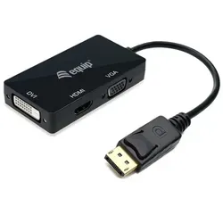 Equip DisplayPort-Adapter: VGA, HDMI & DVI (0,24 m) - Vielseitiger DisplayPort-Adapter für VGA, HDMI und DVI. Ideal für flexible Anschlussmöglichkeiten und einfache Integration in Ihr Audio-/Video-Setup.