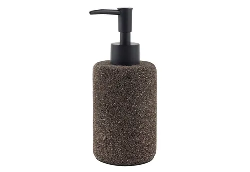 wohnfreuden Seifenspender aus Lava Stein 17 cm schwarz in braun von Wohnfreuden