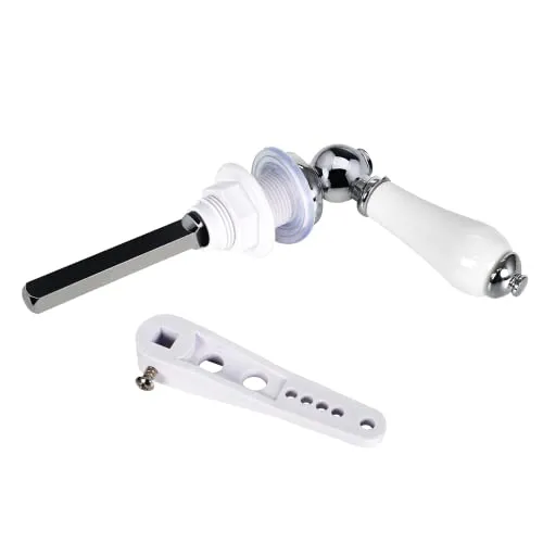 Colexy WC Griff Ersatz Spülkasten Hebel, WC-Spülhebel-Kit aus Keramik, Ersatz WC-Mengenspülhebel Ersatzteile, Toilettengriff Spülgriff mit verstellbarem Arm