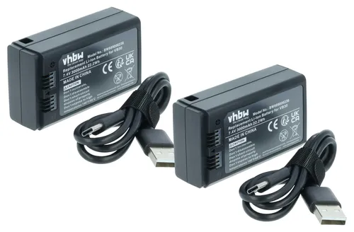 vhbw 2x Akku kompatibel mit Godox V1PRO-N, V860 3, V8600 3-C, V1PRO-O, V1PRO-S, V850 3, V1PRO Flash Blitzgerät, Kamera-Blitz (3000 mAh, 7,4 V, Li-Ion)