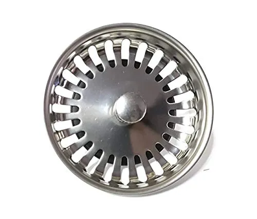 PROKIRA Universal Siebkörbchen Siebkorb / 3,5 Zoll (Ø80mm) / (24 Schlitze) / für Spülen mit Handbedienung/Edelstahl