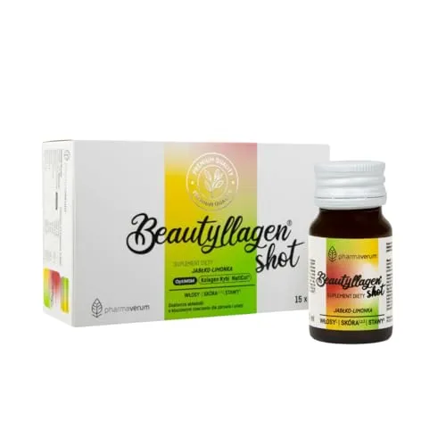 Beautyllagen Kollagen Trinkampullen SHOT Apfel-Limette – 15 x 30ml, 5000mg NatiCol® Fischkollagen, Hyaluron, Biotin, OptiMSM® & Vitamin C, Für Haut, Haare, Nägel & Gelenke, Hochdosiert & Glutenfrei