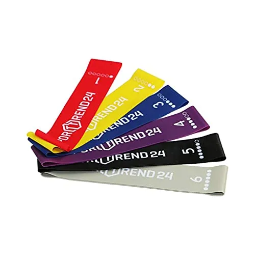 Sporttrend 24® Mini Bänder 0,35-1,3mm I Resistance Bands, Fitnessbänder, Widerstandsbänder, Loops (Schwarz)