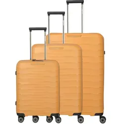 travelite MOOBY Trolley 4-Rollen L/M exp./S Curry - Vielseitiger Mooby Koffer in den Größen S (55cm), M (66cm) und L (77cm). Mit 4 Rollen für müheloses Reisen und einer praktischen Erweiterungsfunktion für zusätzlichen Stauraum.