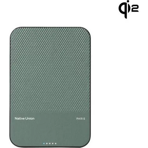 NATIVE UNION (Re)Classic Qi2 Magnetic Powerbank 5000mAh - Ladestation mit 5000mAh, ideal für MagSafe-kompatible Geräte. Kabelloses Laden mit bis zu 15W und umweltfreundlichem Design aus recycelten Materialien.