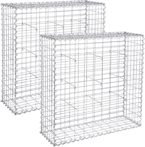 SONGMICS 2 x Gabione 100 x 90 x 30cm für Stützmauern Gartenzaun Gabionenwand Steinmauer Säule verzinkt GGB293 (2 x GGB193)