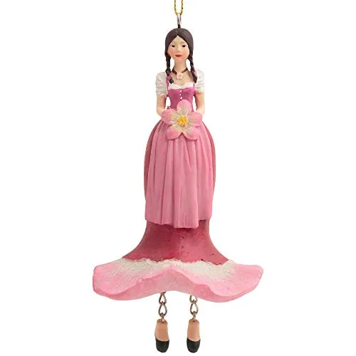ROSEMARIE SCHULZ Heidelberg Blumenmädchen Figur Alpenrose Aufhänger Flower Fairy Dekofigur in Rosa