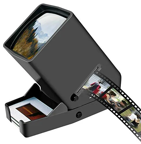 Somikon Mobiler Dia- & Negativ-Betrachter mit LED-Beleuchtung - Scanner für gerahmte Dias mit 3x Vergrößerung und LED-Beleuchtung, ideal zur Digitalisierung und Präsentation Ihrer Erinnerungen.