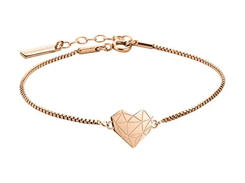 Liebeskind Berlin Damen Armband Herz Edelstahl Silber 20 cm (roségold) - Elegantes Damenarmband aus Edelstahl mit grafischen Elementen, verstellbar von 17 - 20 cm. Perfekt für jeden Anlass und ideal als Geschenk für Frauen.