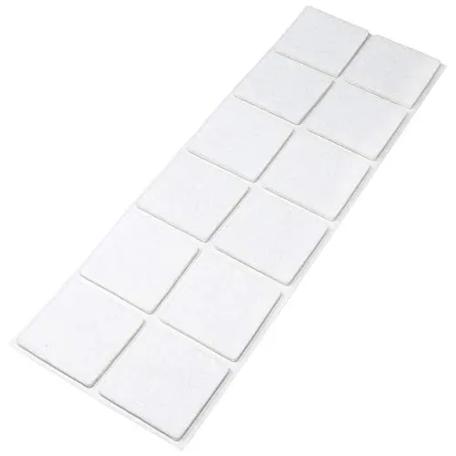 Adsamm® / 12 x Selbstklebende Filzgleiter/Weiß / 40x40 mm/Quadratisch/Möbelgleiter aus Filz mit 3.5 mm Stärke/Möbel- und Bodengleiter