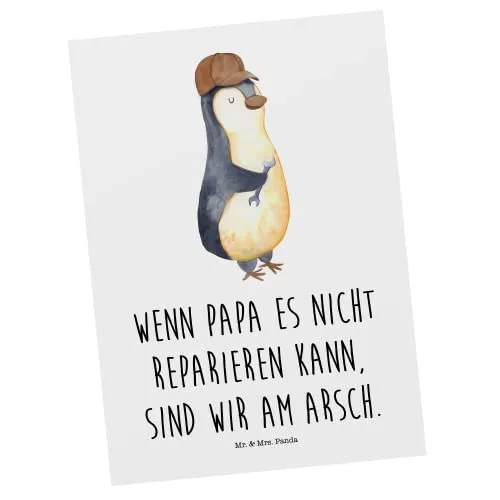 Mr. & Mrs. Panda Postkarte Wenn Papa es nicht reparieren kann, sind wir am Arsch