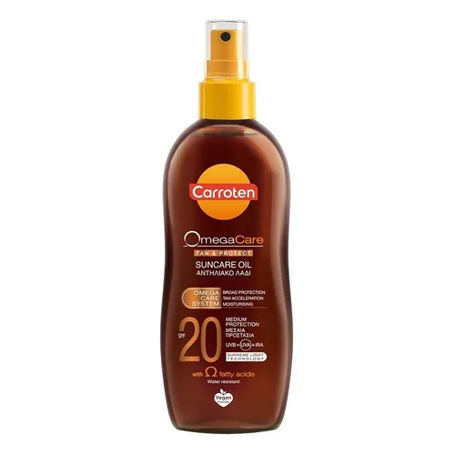 Carroten Waterproof Sunscreen Body Oil Omega Care Tan & Protect Oil 20LSF 150ml