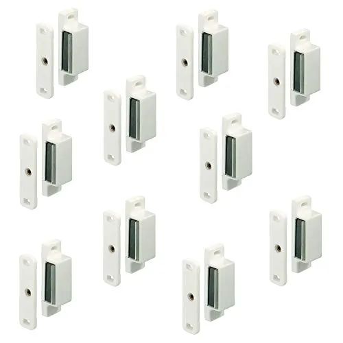 Magnetschnapper Türmagnet Möbelschnapper Türverschluss für Möbel & Türen | Möbelverschluss Kunststoff weiß | Türschnapper inkl. Schrauben | Haltekraft 4 kg | MADE IN GERMANY | 10 Stück